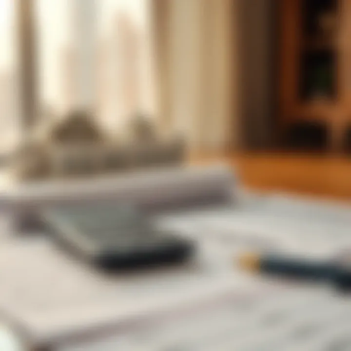 Financial documents and a calculator representing financing options