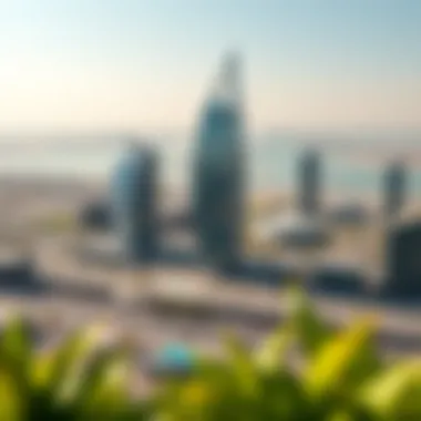 Strategic Location of Ajman One Tower Aerial view highlighting Ajman One Tower's strategic location in Ajman