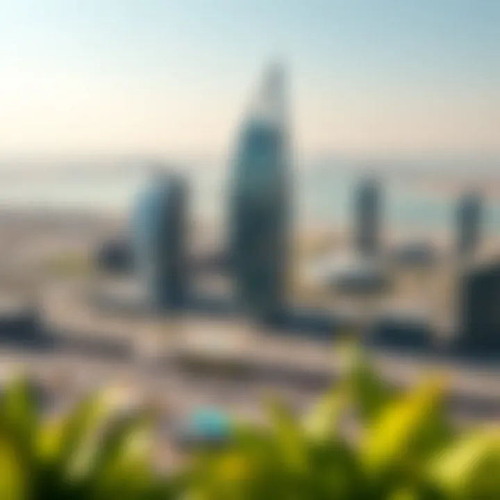 Strategic Location of Ajman One Tower Aerial view highlighting Ajman One Tower's strategic location in Ajman