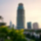 Stunning view of Ajman One Tower showcasing its architectural elegance