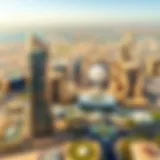 Aerial Perspective of Aldar's Architectural Innovations A stunning aerial view of Aldar's architectural marvels in Dubai