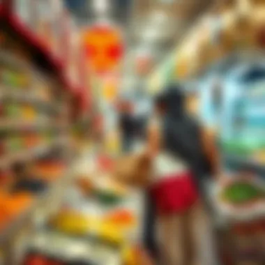 Grocery Shopping in a Dubai Market Grocery shopping in a Dubai market