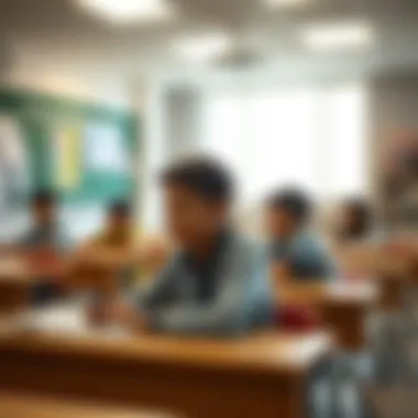 Classroom environment illustrating student engagement and learning