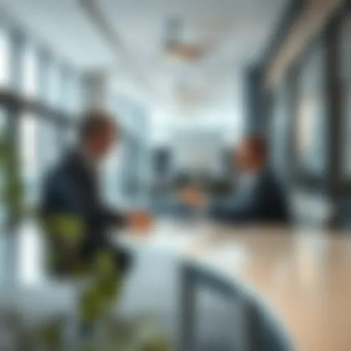 Business negotiation in a modern office
