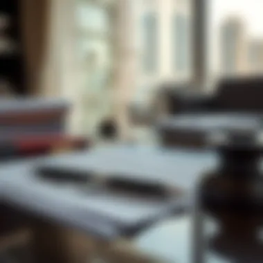 Legal documents on a desk with a pen