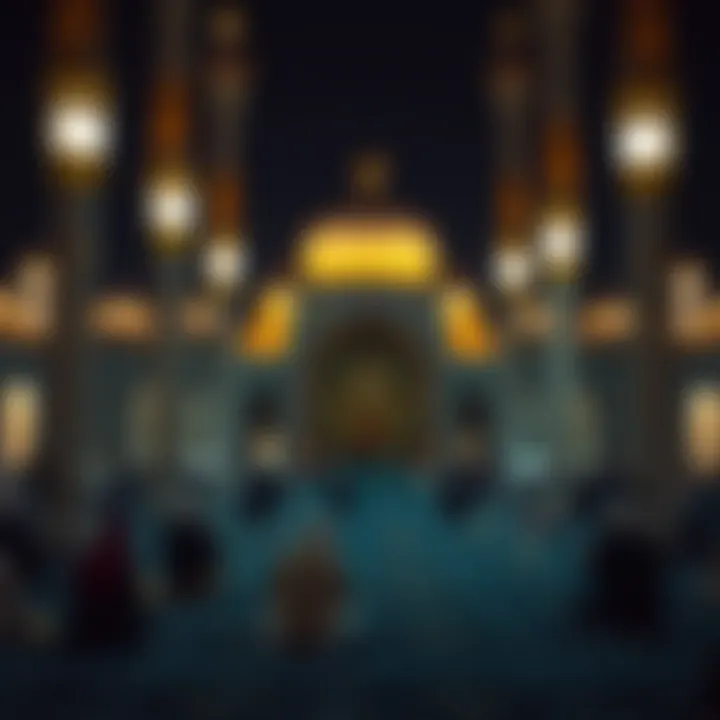 Serenity of Night Prayers in Ramadan Mosque during Ramadan night prayers