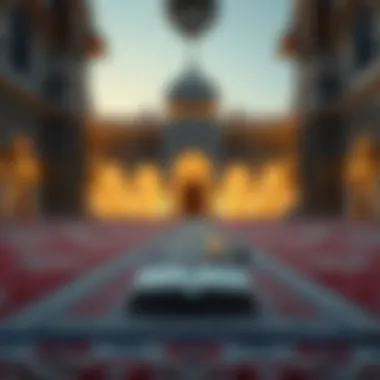 Reflection and Prayer in Ramadan Prayer mat and Quran during Ramadan