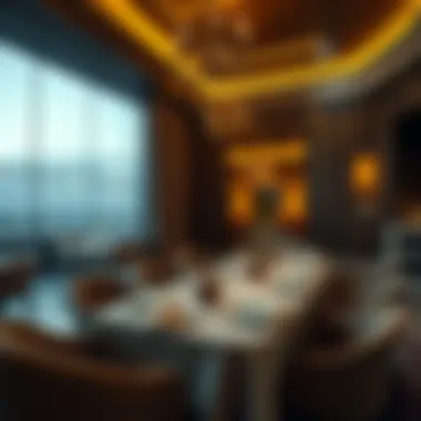 Sophisticated Dining Ambiance at مطاعم امبريلا بيتش Elegant dining setup at مطاعم امبريلا بيتش