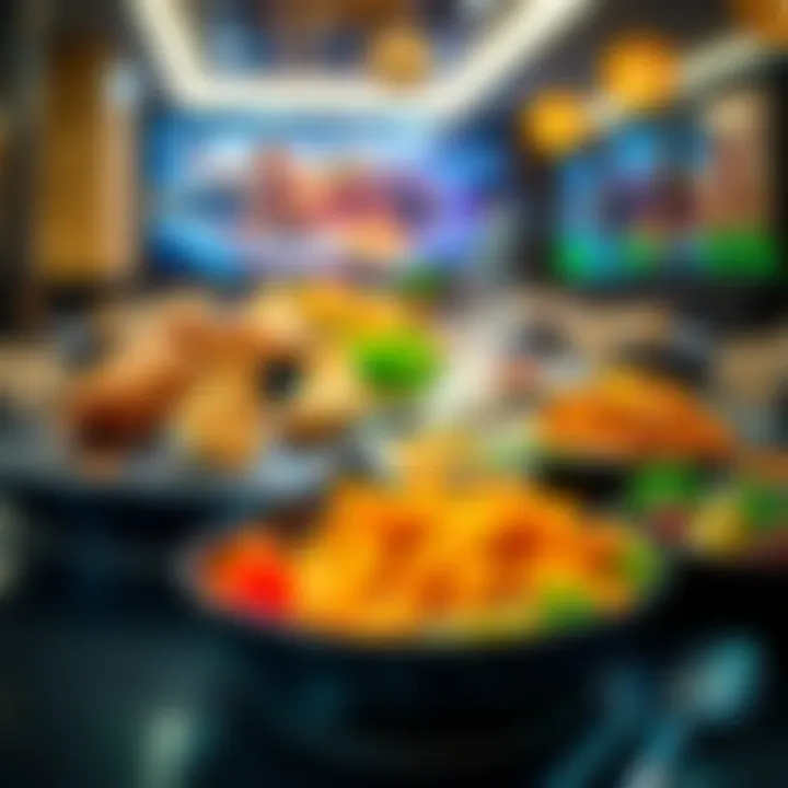 Diverse Culinary Offerings at مطاعم امبريلا بيتش A vibrant array of dishes showcasing diverse cuisines