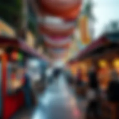 Savor the Excitement of Dubai's Street Food A bustling street food scene in Dubai showcasing local delicacies and vibrant food stalls.