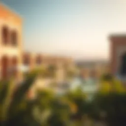 A panoramic view of the architectural landscape in Dhabi Al Reem