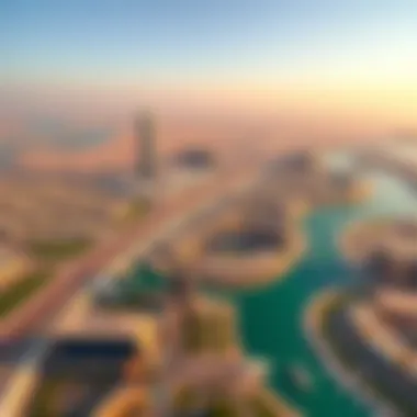 Aerial View of Dip Dubai Aerial view showcasing the vast expanse of Dip Dubai highlighting its strategic location