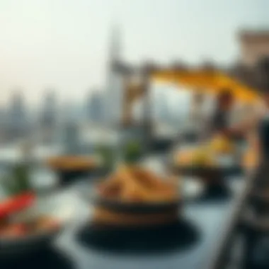 Culinary Delights at Rooftop Delicious dishes served at a rooftop restaurant