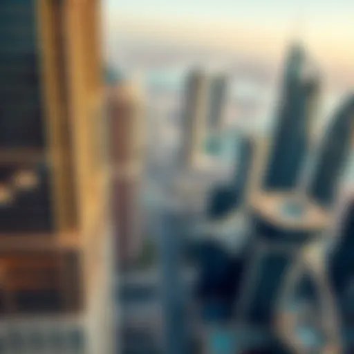 Aerial View of Modern Skyscrapers in Business Bay Aerial view of Business Bay showcasing modern skyscrapers