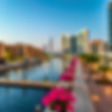 Vibrant waterfront along the Business Bay canal