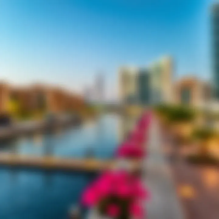 Vibrant waterfront along the Business Bay canal