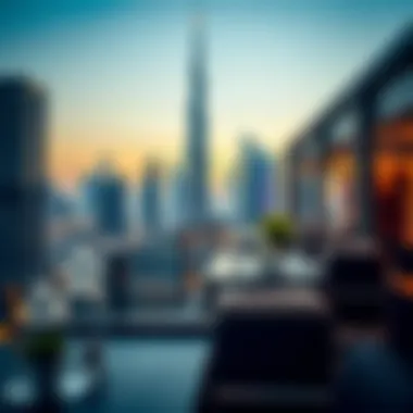Dubai Skyline and Coworking Spaces A view of Dubai's skyline featuring contemporary coworking spaces