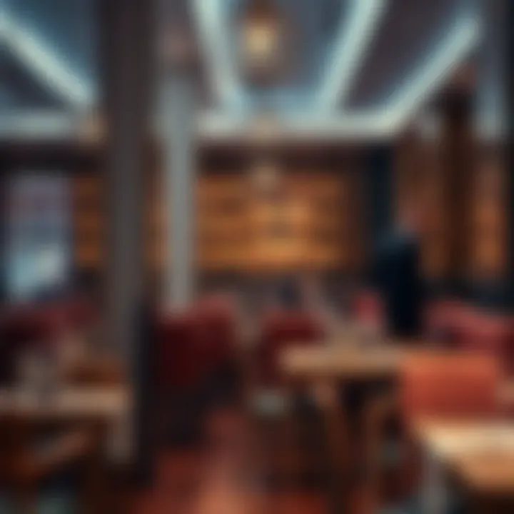 Inviting Restaurant Atmosphere A cozy corner of a bustling restaurant within the mall