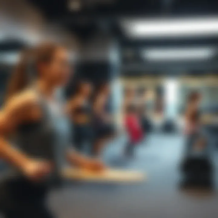 Group fitness class in action at Dubai Hills Mall Gym