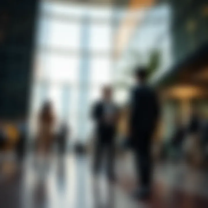 Business professionals engaging at the Emirates Tower