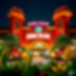 Entrance to Global Village Dubai showcasing vibrant architecture