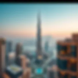 Panoramic view of Habtoor Tower against the Dubai skyline