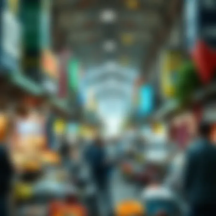 A bustling marketplace reflecting economic activity
