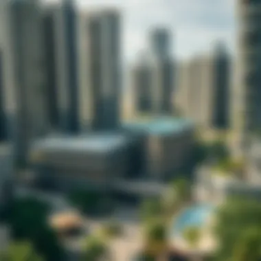 Innovative Urban Development and Sustainability Modern urban development with green spaces and infrastructure