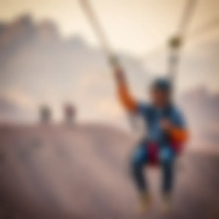 Tourists enjoying adventure activities such as zip-lining on Jebel Jais