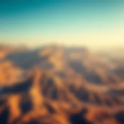 Aerial view of Jebel Jais showcasing its majestic peaks and valleys