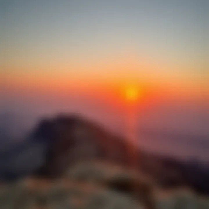 The breathtaking sunset view from the summit of Jebel Jais