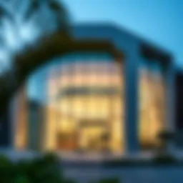 Exterior view of the Omniyat sales office showcasing modern architecture