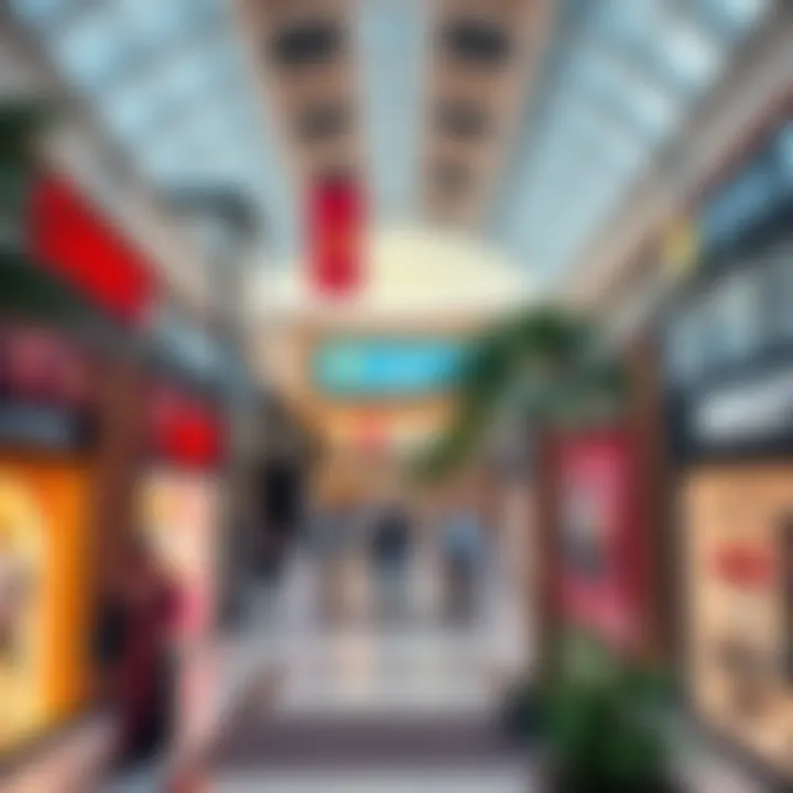 Vibrant outlet mall showcasing diverse brands