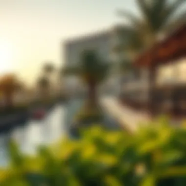 Leisurely Essence of Riverland Dubai A serene view capturing the essence of leisure at Riverland Dubai