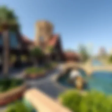 A panoramic view of the thematic zones within Riverland Dubai