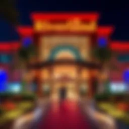 The vibrant entrance of Riverland Dubai showcasing its unique architecture