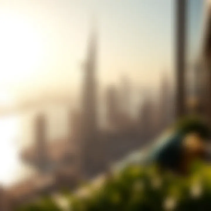 Breathtaking view of Dubai skyline from a luxury sea view residence