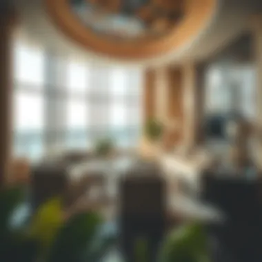 Luxurious interior of a sea view residence showcasing opulence