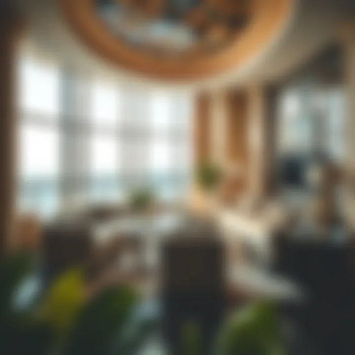 Luxurious interior of a sea view residence showcasing opulence