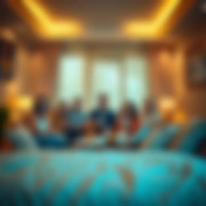 Group of friends enjoying a shared room