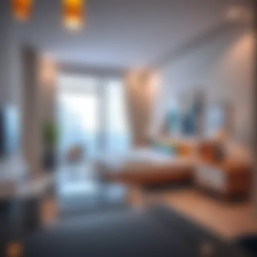 Modern studio flat interior in Bur Dubai showcasing stylish decor