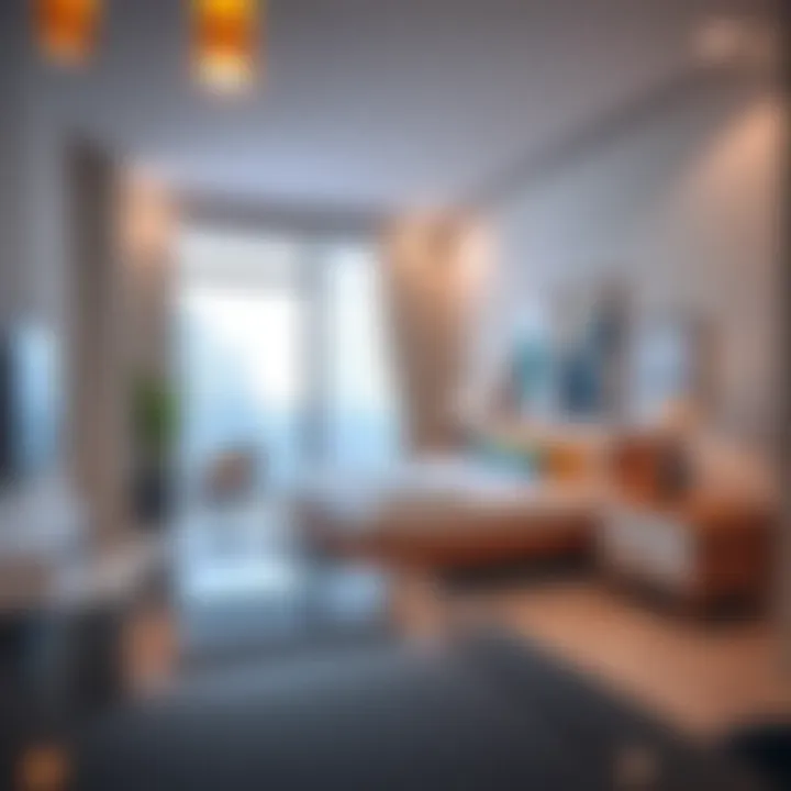 Chic Studio Flat Interior in Bur Dubai Modern studio flat interior in Bur Dubai showcasing stylish decor