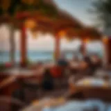 Charming outdoor seating at a Jumeirah café overlooking the sea