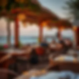 Charming outdoor seating at a Jumeirah café overlooking the sea