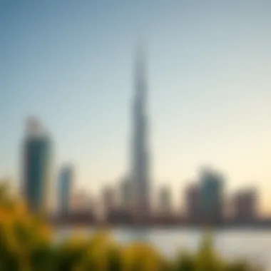 Dubai Skyline Featuring Palm Tower The Dubai skyline with the Palm Tower as a focal point.