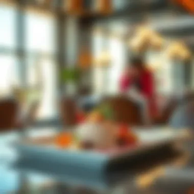 Artistic Dessert Presentation Artistic dessert showcasing local flavors in a fine dining setting