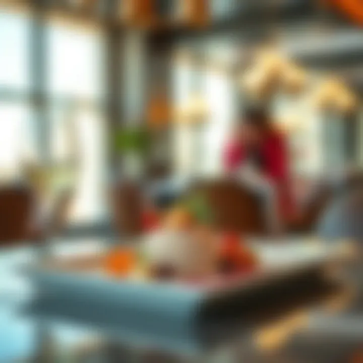 Artistic Dessert Presentation Artistic dessert showcasing local flavors in a fine dining setting