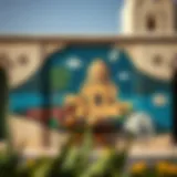 Artistic mural showcasing Al Quoz's cultural heritage