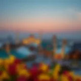 A panoramic view of Global Village showcasing diverse pavilions
