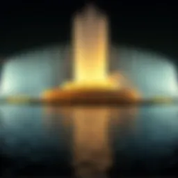 Breathtaking view of the Dubai Fountain illuminated at night